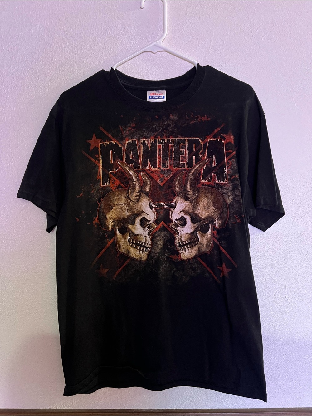 Hanes Black Short-Sleeve Pantera Skull Graphic Tee